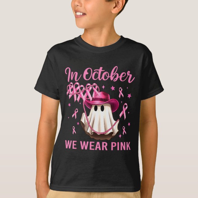 Camiseta In October We Wear Nk Men Women Breast Cancer Awar (Frente)