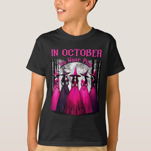Camiseta In October We Wear Nk Soky Witch Halloween Breast  (Frente)