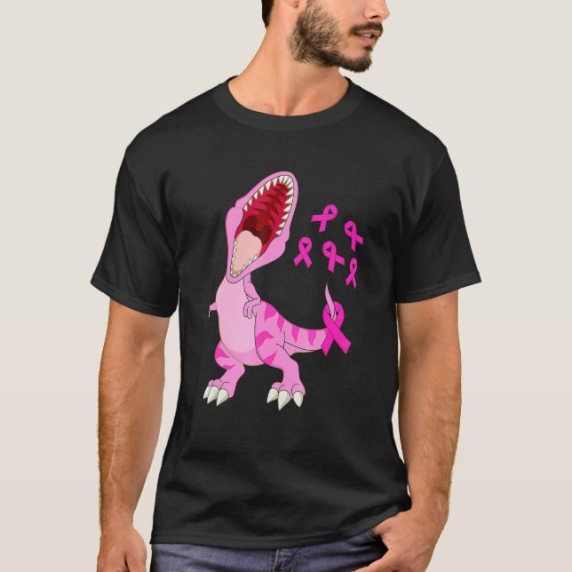 Camiseta In October We Wear Pink Dinosaur Trex Dino Kid Boy (Frente)