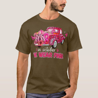 Camiseta In October We Wear Pink Gnome Breast Cancer Awaren