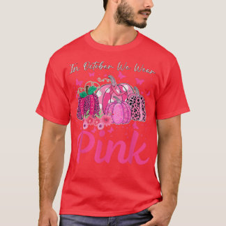 Camiseta In October We Wear Pink Leopard Pumpkin Breast Can