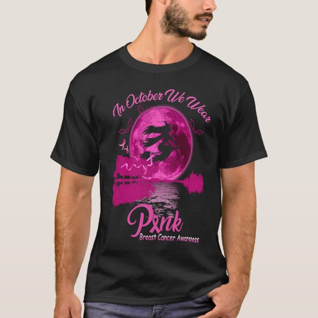 Camiseta In October We Wear Pink Witch Halloween (Frente)