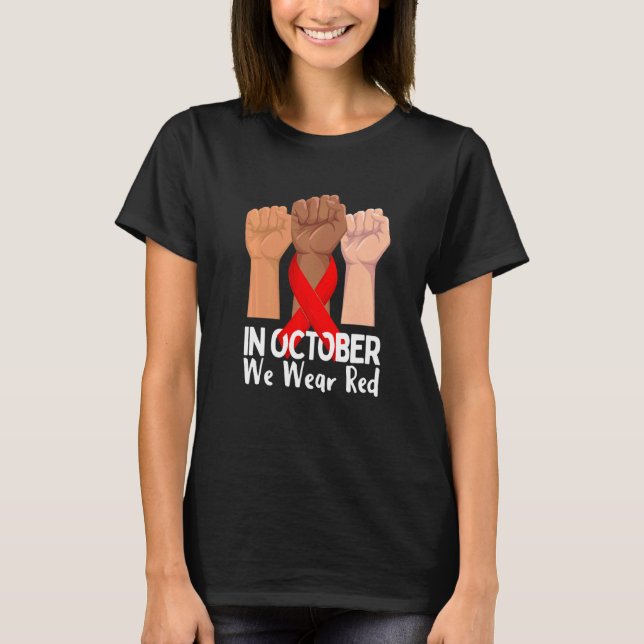 Camiseta In October We Wear Red Ribbon Week 2022 Drug Free (Frente)