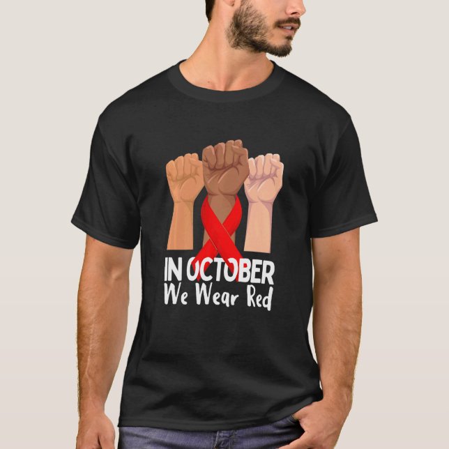 Camiseta In October We Wear Red Ribbon Week 2022 Drug Free (Frente)