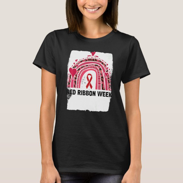Camiseta In October We Wear Red Ribbon Week Awareness   (Frente)