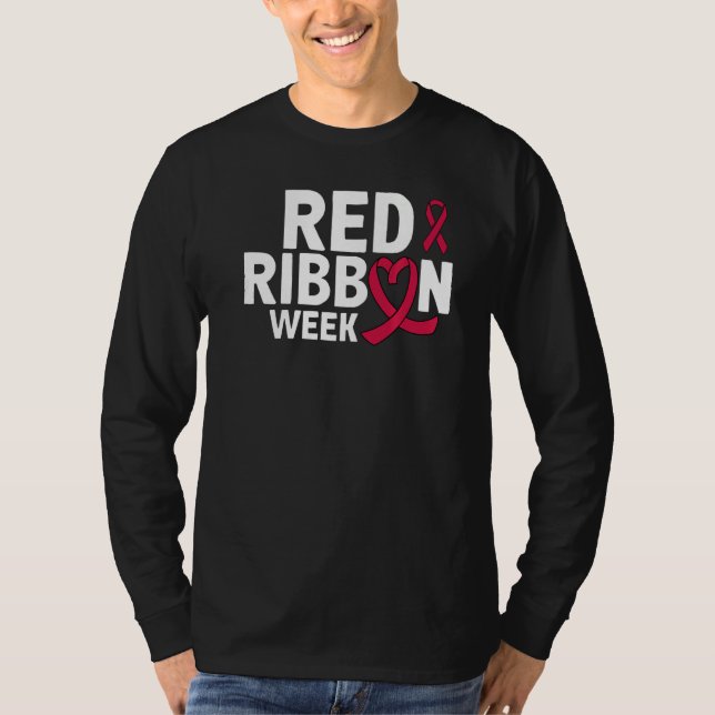 Camiseta In October We Wear Red Ribbon Week Awareness  1 (Frente)