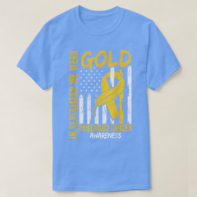 Camiseta In September We Wear Gold Flag Ribbon Childhood Ca (Frente do Design)