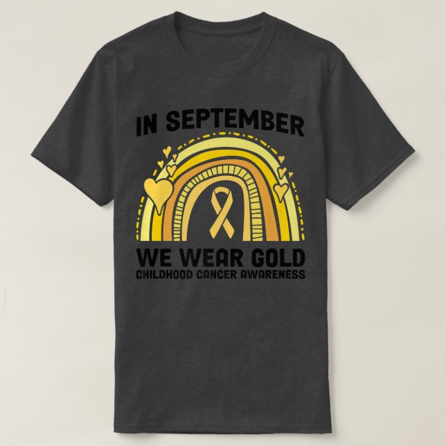 Camiseta In September We Wear Gold Groovy Childhood Cancer  (Frente do Design)