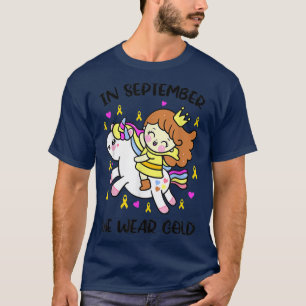 Camiseta In September We Wear Gold Unicorn Childhood Cancer