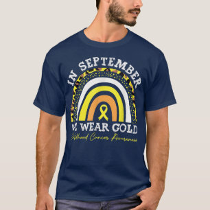 Camiseta In September We Wear Yellow Childhood Cancer Leopa