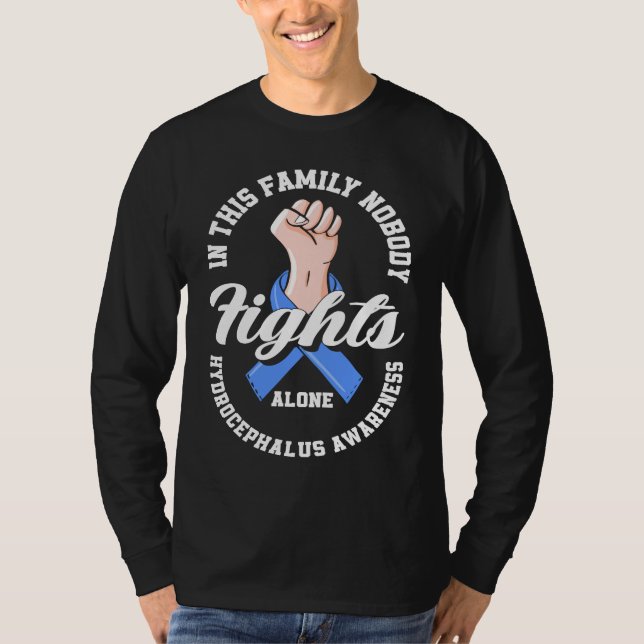 Camiseta In This Family Nobody Fights Alone Hydrocephalus A (Frente)