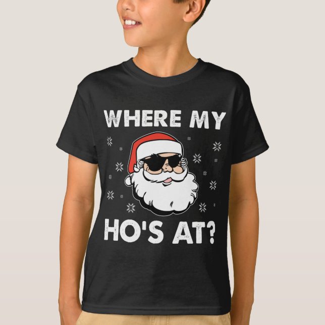 Camiseta Inadequado Natal Engraçado Xmas Onde está (Frente)