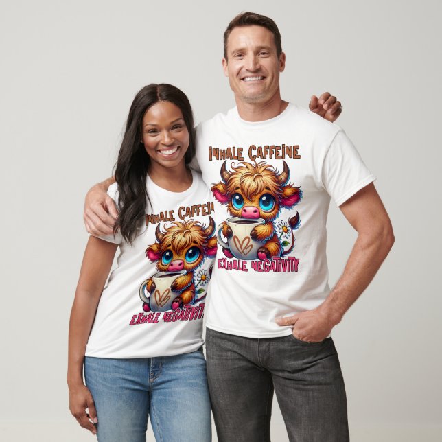 Camiseta Inalar Cafeína Exalar Negatividade  (Unissex)