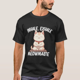 Camiseta Inalar Exalar Meowmaste Yoga Gato