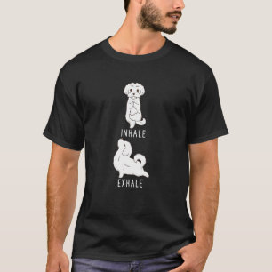 Camiseta Inalar Exalar Yoga com Cão Maltês