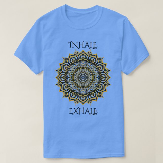 Camiseta Inalar Yoga Mandala Exalar Escolha Felicidade Buda (Frente do Design)