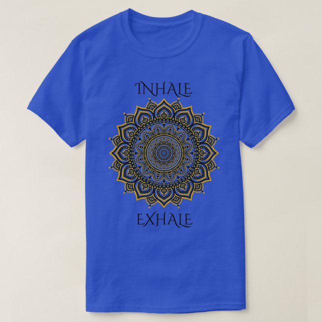 Camiseta Inalar Yoga Mandala Exalar Escolha Felicidade Buda (Frente do Design)