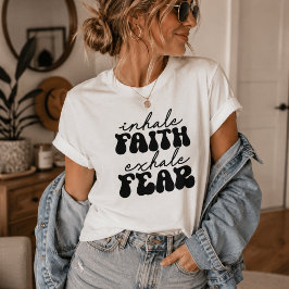 Camiseta Inale Fé Exale Medo, Fofo Inspirador Retro