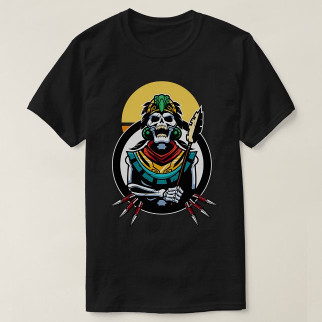 Camiseta inca guerreira do crânio TSirt clássica (Frente do Design)