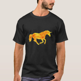 Camiseta Incêndio de Cavalo Unicórnio Choca Queimando