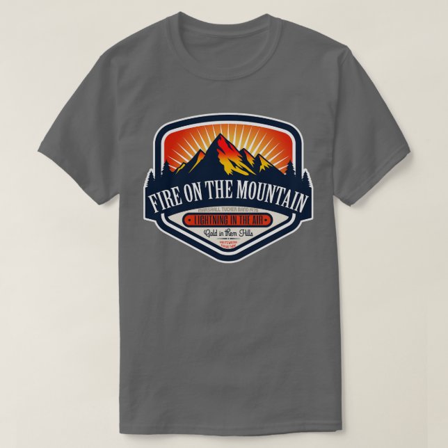 Camiseta Incêndio na montanha pela Banda Marshall Tucker (Frente do Design)