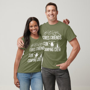 Camiseta Incêndios Amigos Divertidos Acampando Tripulações
