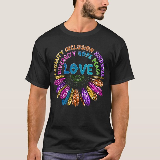 Camiseta Inclusão da igualdade de amor Diversidade esperanç (Frente)