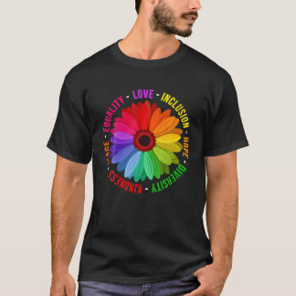 Camiseta Inclusão de Amor Esperança Diversidade Bondade Paz