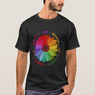 Camiseta Inclusão de Amor Esperança Diversidade Bondade Paz