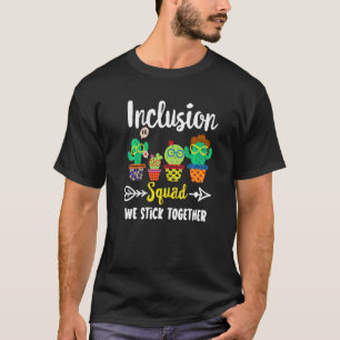 Camiseta Inclusão de Equipe de Cactus no Quadrado de Inclus