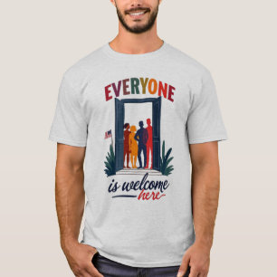 Camiseta Inclusão dos EUA para todos - Todos são bem-vindos