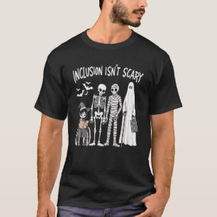 Camiseta Inclusão Não é Assustador Fantasia de Halloween Mú