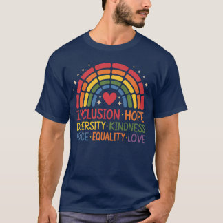 Camiseta Inclusion Hope Diversity Kindness Peace Equality L