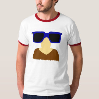 Camiseta Incognito bigode e óculos Mens Ringer T-Shirt
