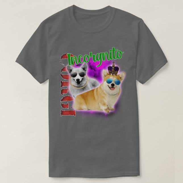Camiseta INCORGNITO Funny INCORGNITO Corgi (Frente do Design)
