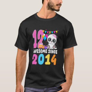Camiseta Incrível 12 Desde 2014 Menina de 12 Anos Tema Pand