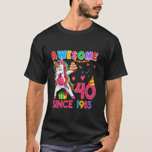 Camiseta Incrível 40 Desde 1983 Dabbing Unicorn 40th Birthd