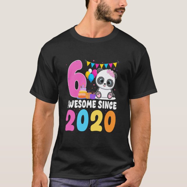 Camiseta Incrível 6 Desde 2020 Tema de Panda para Menina de (Frente)