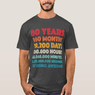 Camiseta Incrível 80 Birthday Gift Retro 80 Anos