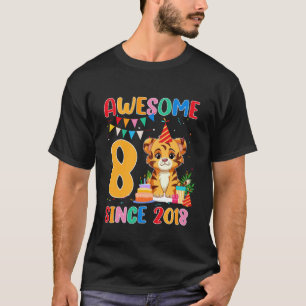 Camiseta Incrível 8 Anos de Idade Desde 2018 Aniversário do