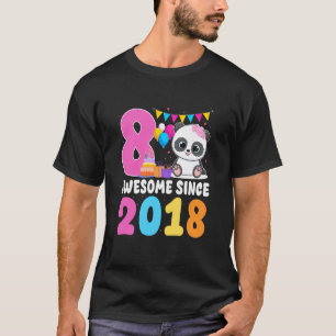 Camiseta Incrível 8 Desde 2018 Menina de 8 Anos Tema de Pan