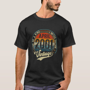 Camiseta Incrível abril de 2001 - Retro 20 Birthday Funny L