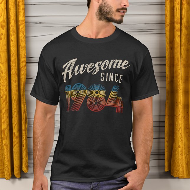 Camiseta Incrível ano de nascimento de 1984, aniversário de (awesome since 1984 40th birthday tshirt)