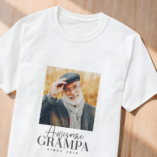 Camiseta Incrível Avô Desde 20XX Foto Simples Elegante