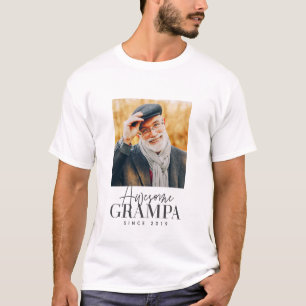 Camiseta Incrível Avô Desde 20XX Foto Simples Elegante