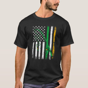 Camiseta Incrível Bandeira Americana de Pesca Irlandesa Vin