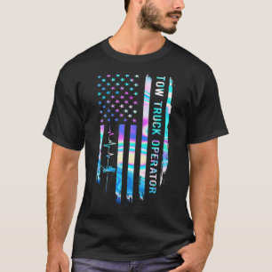 Camiseta Incrível bandeira americana Heart Tow caminhão a