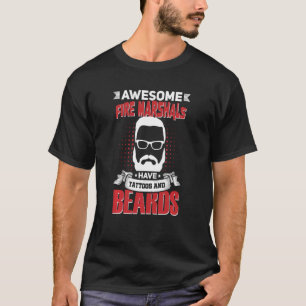 Camiseta Incrível Bombeiros Trabalho Colega Tatuagem Barba