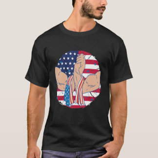 Camiseta Incrível braço muscular dos EUA balançando mãos ao