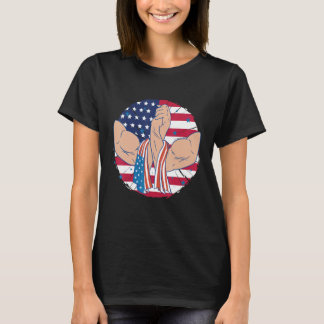 Camiseta Incrível braço muscular dos EUA balançando mãos ao